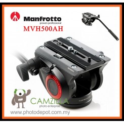 MANFROTTO ( MVH500AH ) 500 701 FLAT BASE PRO FLUID HEAD - BLACK